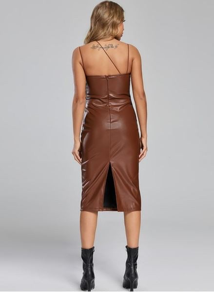 Faux Leather Midi Dress POW Jones Faux Leather Midi Dress POW Jones