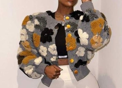 Retro Flower Cardigan Coat