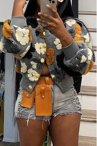 Retro Flower Cardigan Coat