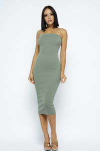 Midi Sage Tube Dress