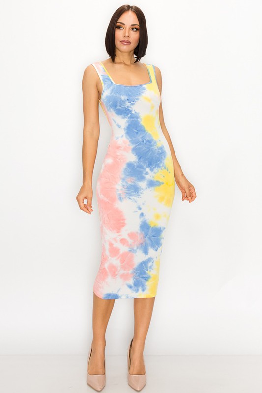 midi dress tie dye Tie Dye Midi Dress – POW Jones