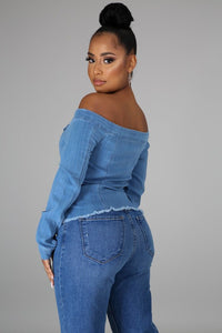 Shoulders Out Denim Top