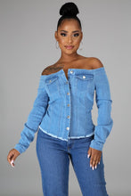 Load image into Gallery viewer, Shoulders Out Denim Top
