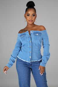 Shoulders Out Denim Top