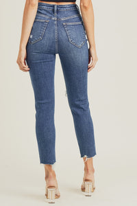 High Waist Distressed Mom Jeans