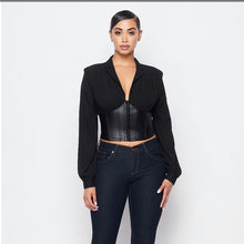 Load image into Gallery viewer, Faux Leather Corset Blouse
